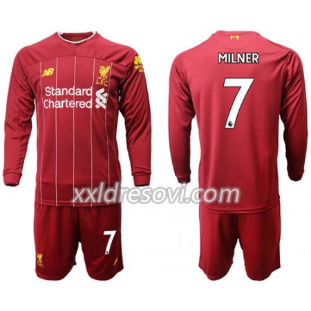 Liverpool Milner 7 Domaći Dječji Komplet Dresovi za Nogomet 2019-2020 Dugim Rukavima (+ kratke hlače)